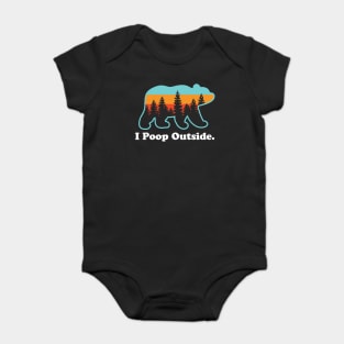 Outdoorsman Camping I Poop Outside Hiking Bear Baby Bodysuit